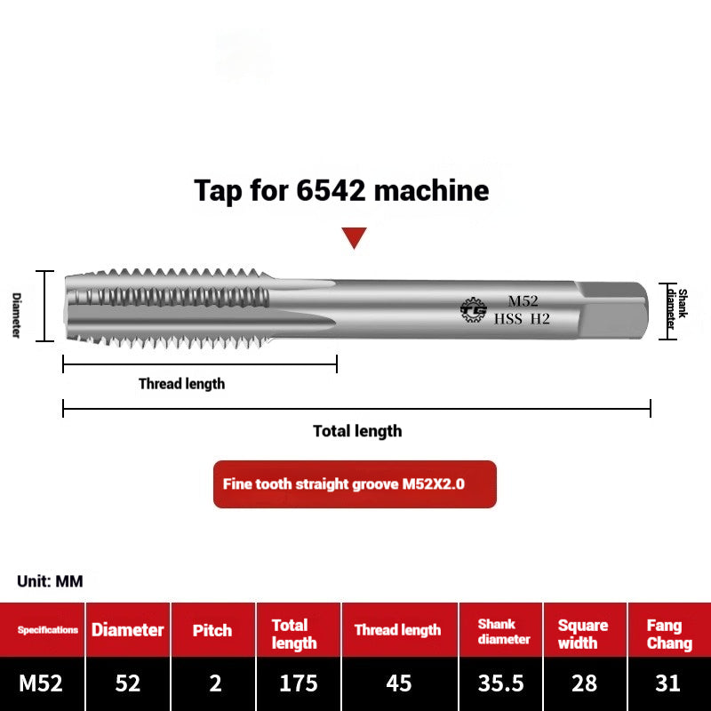1095-Machine taps straight flute taps tapping high-speed steel fine teeth tapping drill bit m5m6m8m10m12 Shandong Denso Pricision Tools Co.,Ltd.